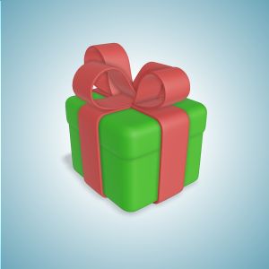 3D Single Gift Customizable PowerPoint clipart graphic preview.