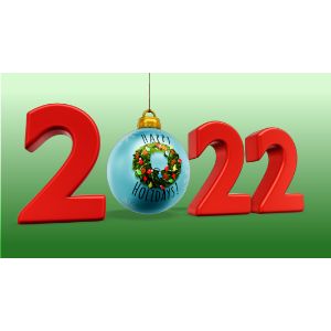 3D 2022 Holiday  -  Mockup Customizable PowerPoint clipart graphic preview.