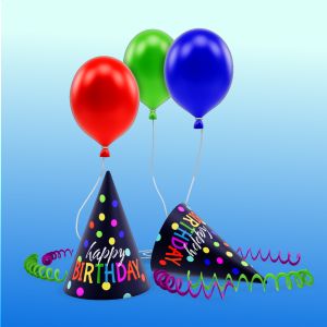 3D Birthday Party  -  Mockup Customizable PowerPoint clipart graphic preview.