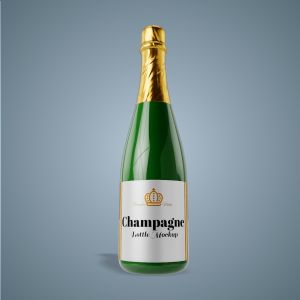 3D Champagne Bottle -  Mockup Customizable PowerPoint clipart graphic preview.