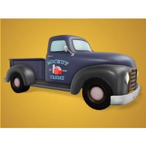 3D Vintage Truck -  Mockup Customizable PowerPoint clipart graphic preview.