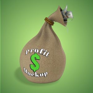 3D Money Bag -  Mockup Customizable PowerPoint clipart graphic preview.