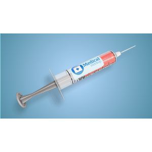 3D Syringe -  Mockup Customizable PowerPoint clipart graphic preview.