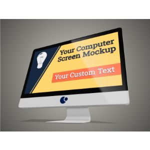 3D Computer Monitor 16 9  -  Mockup Customizable PowerPoint clipart graphic preview.