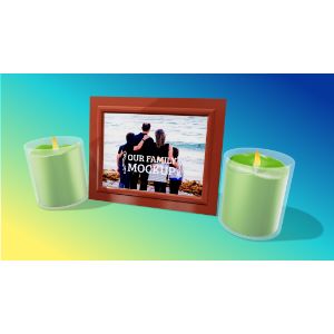 Picture Frame Candles -  Mockup Customizable PowerPoint clipart graphic preview.