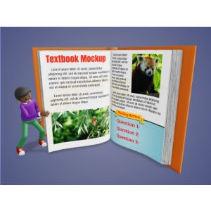 3D Male Figure Turning A Custom Page -  Mockup Customizable PowerPoint clipart graphic preview.