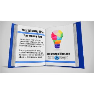 3D Open Book-  Mockup Customizable PowerPoint clipart graphic preview.