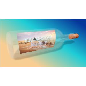 Message In A Bottle -  Mockup Customizable PowerPoint clipart graphic preview.