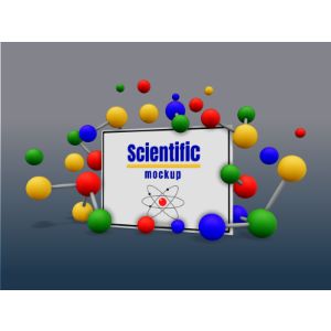 3D Sign With Molecules -  Mockup Customizable PowerPoint clipart graphic preview.