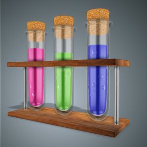 3D Test Tube Set Customizable PowerPoint clipart graphic preview.