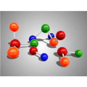 3D Molecules Customizable PowerPoint clipart graphic preview.