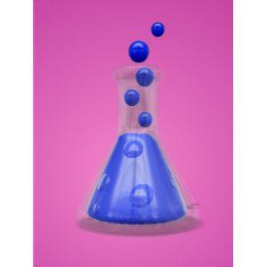 3D Chemistry Flask Customizable PowerPoint clipart graphic preview.