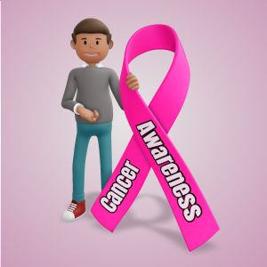 3D Male Figure Awareness Ribbon -  Mockup Customizable PowerPoint clipart graphic preview.