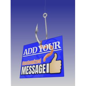3D Sign On Hook -  Mockup Customizable PowerPoint clipart graphic preview.