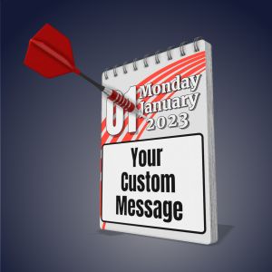 3D Dart Calendar -  Mockup Customizable PowerPoint clipart graphic preview.