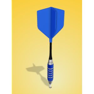 3D Vertical Dart in Wall Customizable PowerPoint clipart graphic preview.