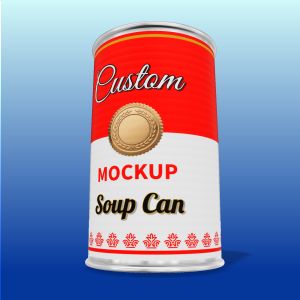 3D Soup Can -  Mockup Customizable PowerPoint clipart graphic preview.