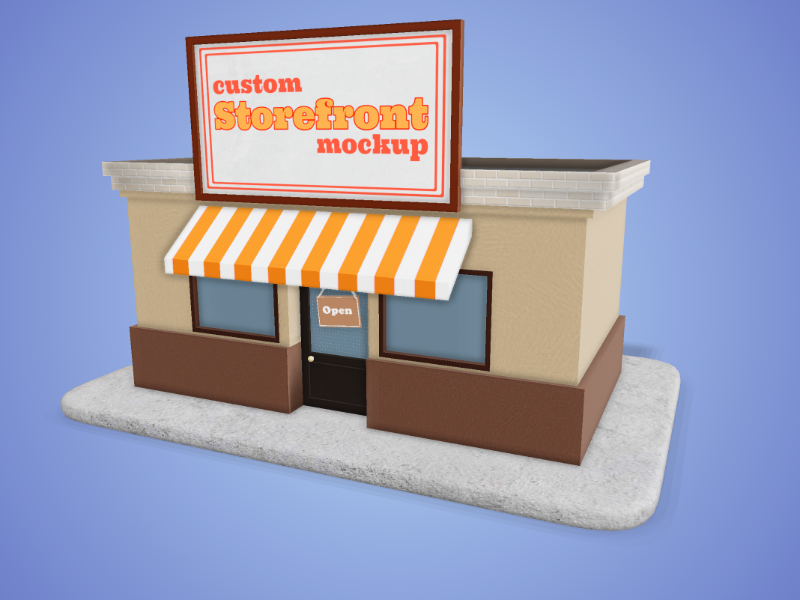 3D Storefront Mockup Clipart