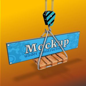 3D Construction Plate -  Mockup Customizable PowerPoint clipart graphic preview.