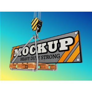 3D Construction Plate -  Mockup Customizable PowerPoint clipart graphic preview.