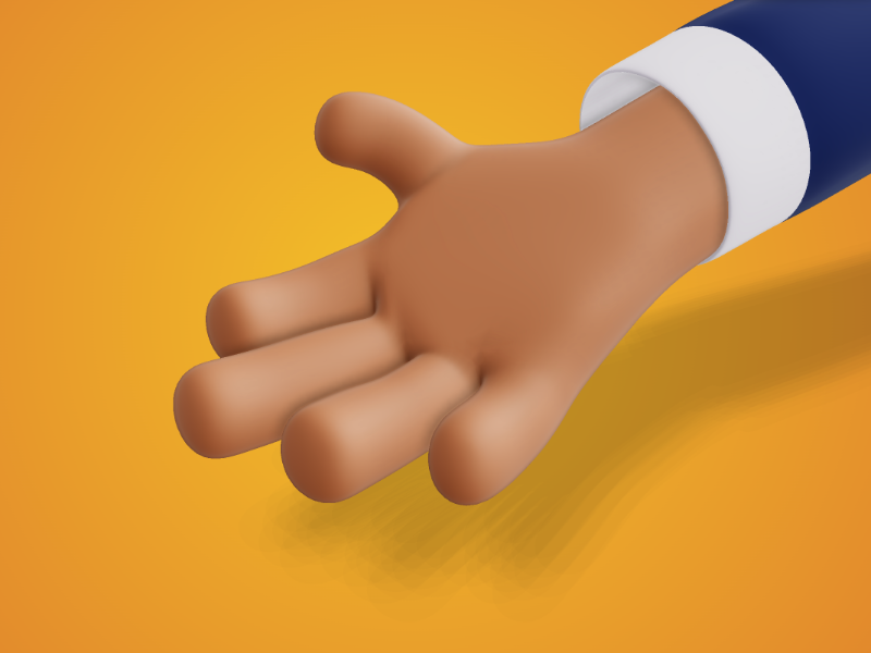 High-resolution customizable clipart of 3D Hand Reaching Out Clipart, designed for creative multimedia presentations, dynamic visual storytelling, and professional content design.