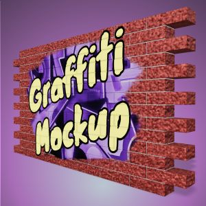 Brick Wall Message -  Mockup Customizable PowerPoint clipart graphic preview.