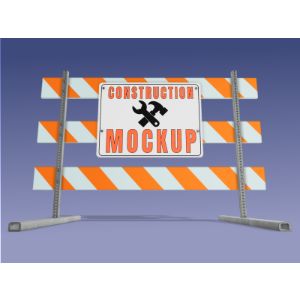 3D Construction Road Sign -  Mockup Customizable PowerPoint clipart graphic preview.