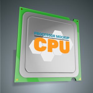 Computer Processor -  Mockup Customizable PowerPoint clipart graphic preview.