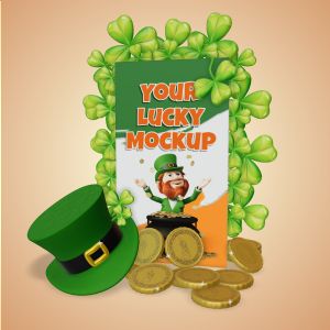 3D St Patricks Sign -  Mockup Customizable PowerPoint clipart graphic preview.