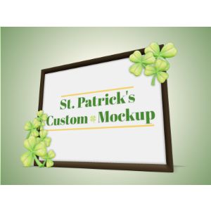 3D Shamrock Sign -  Mockup Customizable PowerPoint clipart graphic preview.