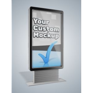 3D Vertical Sign -  Mockup Customizable PowerPoint clipart graphic preview.