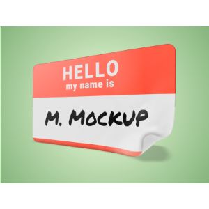 3D Name Tag -  Mockup Customizable PowerPoint clipart graphic preview.