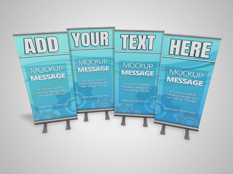 High-resolution customizable clipart of 3D Four Banner Display - Customizable Mockup, designed for creative multimedia presentations, dynamic visual storytelling, and professional content design.