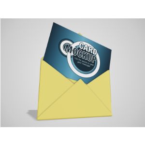3D Card And Envelope  -  Mockup Customizable PowerPoint clipart graphic preview.