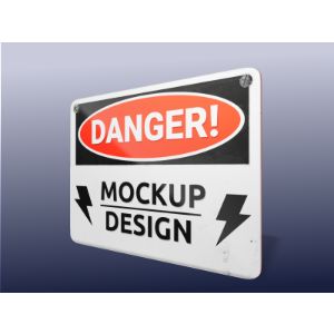 3D Danger Sign -  Mockup Customizable PowerPoint clipart graphic preview.