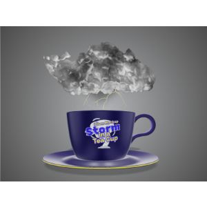 3D Storm In A Tea Cup -  Mockup Customizable PowerPoint clipart graphic preview.