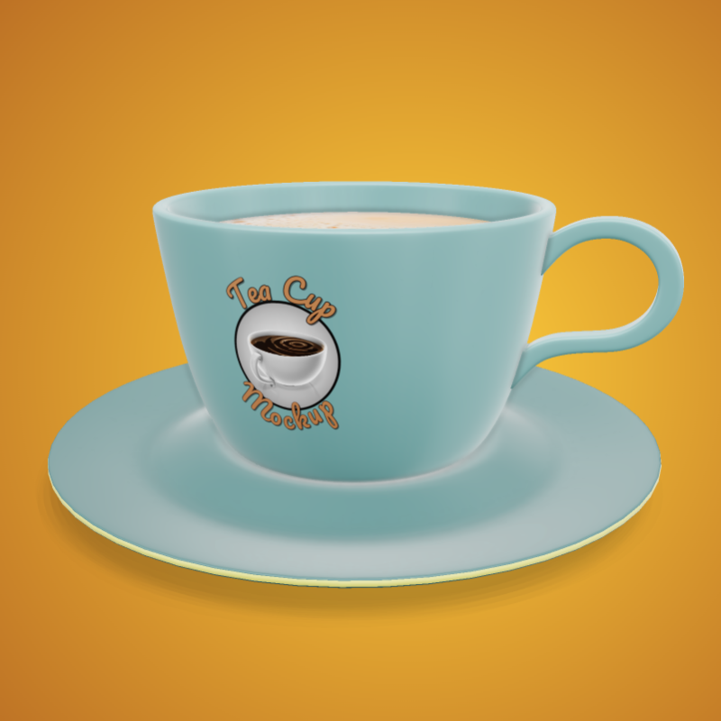 High-resolution customizable clipart of 3D Tea Cup - Customizable Mockup, designed for creative multimedia presentations, dynamic visual storytelling, and professional content design.