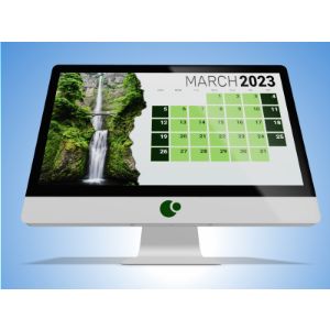 3D Computer Monitor 16 9  -  Mockup Customizable PowerPoint clipart graphic preview.