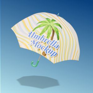 3D Umbrella -  Mockup Customizable PowerPoint clipart graphic preview.