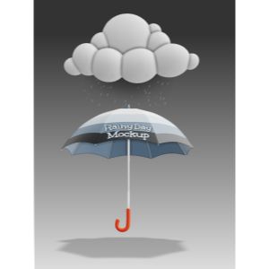 3D Rain Cloud Umbrella -  Mockup Customizable PowerPoint clipart graphic preview.