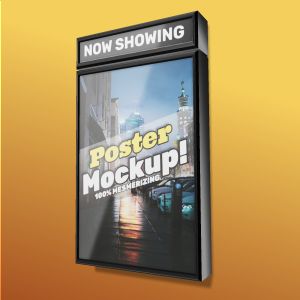 3D Poster Box -  Mockup Customizable PowerPoint clipart graphic preview.
