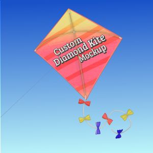 3D Diamond Kite -  Mockup Customizable PowerPoint clipart graphic preview.