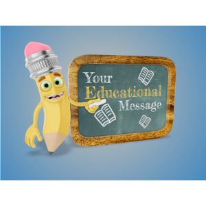 3D Scribbles Pointing At Board  -  Mockup Customizable PowerPoint clipart graphic preview.