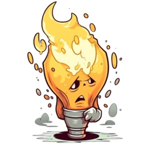 A Bad Lightbulb - Bad idea concept PowerPoint clipart graphic preview.