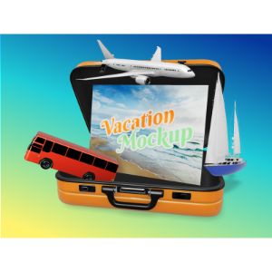Travel Luggage Customizable PowerPoint clipart graphic preview.