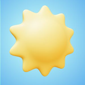 3D Sun Customizable PowerPoint clipart graphic preview.
