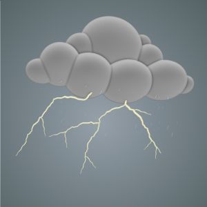 3D Storm Cloud Customizable PowerPoint clipart graphic preview.