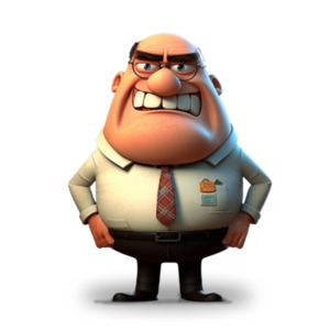 Happy Boss PowerPoint clipart graphic preview.