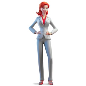 Business Woman Standing PowerPoint clipart graphic preview.