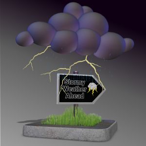 3D Stormy Weather Sign -  Mockup Customizable PowerPoint clipart graphic preview.